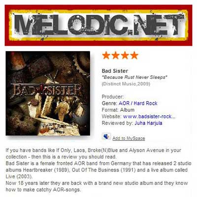 Review BAD SISTER - Melodic.net (Sweden)