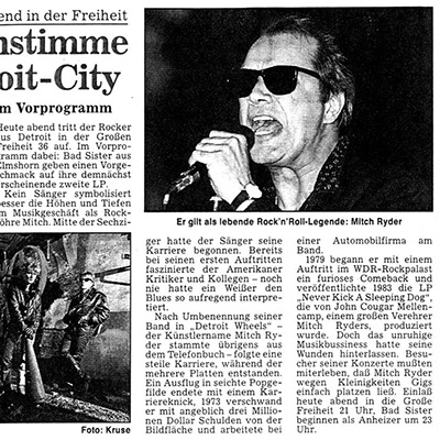 Bad Sister - Support Mitch Ryder (1992)